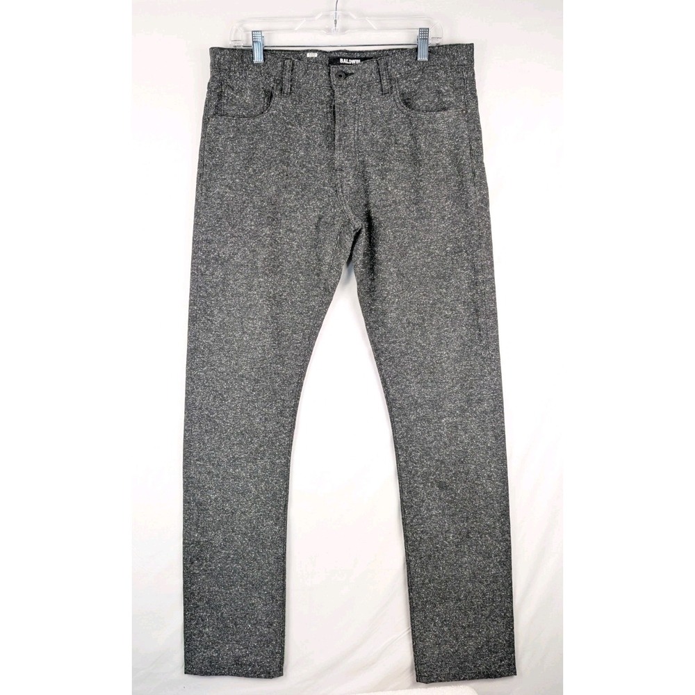 Baldwin The Henley Classic Slim Pants Mens 34 Gray Marl Japanese Fabric USA Made